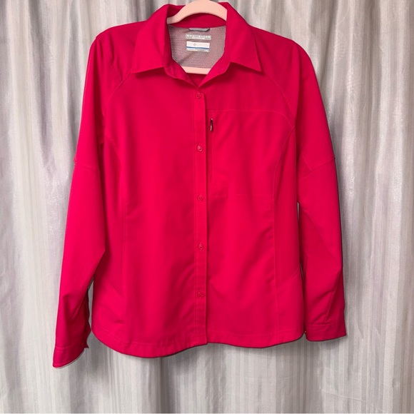 Columbia Omni-Shade Bright Pink Sun Protection Shirt size L - Picture 1 of 8
